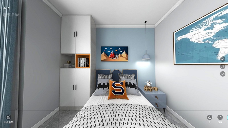 龍湖九里晴川-現(xiàn)代簡約-臥室設(shè)計效果圖
